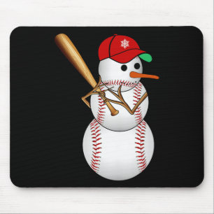Baseball Snowman Snow Christmas Xmas Gifts Men Wom Mouse Pad