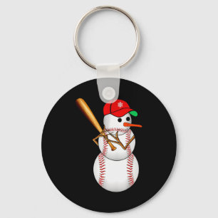 Baseball Snowman Snow Christmas Xmas Men Women  Key Ring