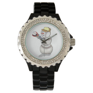 Baseball Snowman Watch