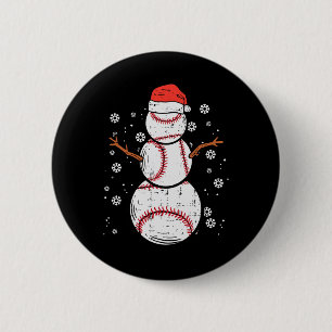 Baseball Snowman Xmas Christmas Sports Boys Men Wo 6 Cm Round Badge