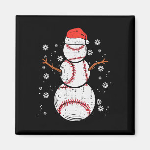 Baseball Snowman Xmas Christmas Sports Boys Men Wo Magnet