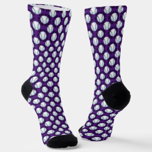 Baseball Socks Personalise School Team Name Purple
