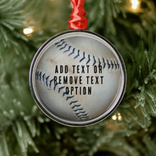 Baseball Softball Christmas Metal Ornament