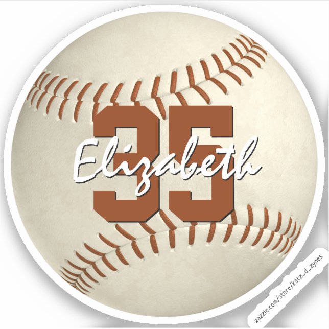 baseball softball Custom-Cut Vinyl Sticker (Front)