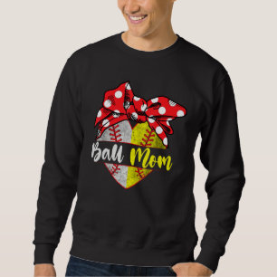 Baseball Softball Heart Ball Mom Family Player Cos Sweatshirt