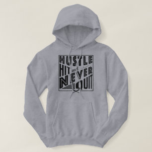 Baseball Softball Hustle Hit & Never Quit Hoodie