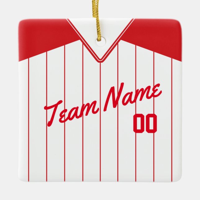 Baseball Softball Jersey Personalised Ornament (Front)