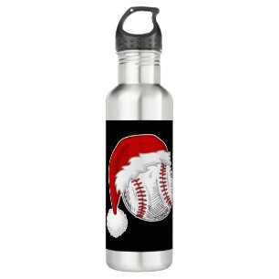 Baseball, Softball lovers - Xmas Santa Claus Hat 710 Ml Water Bottle