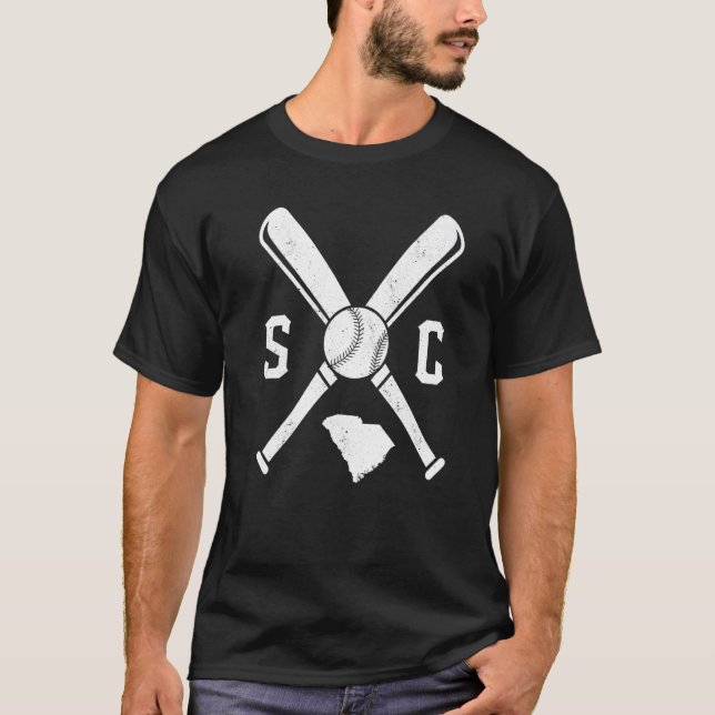 Baseball Softball Pitcher Catcher USA State Map S. T-Shirt (Front)
