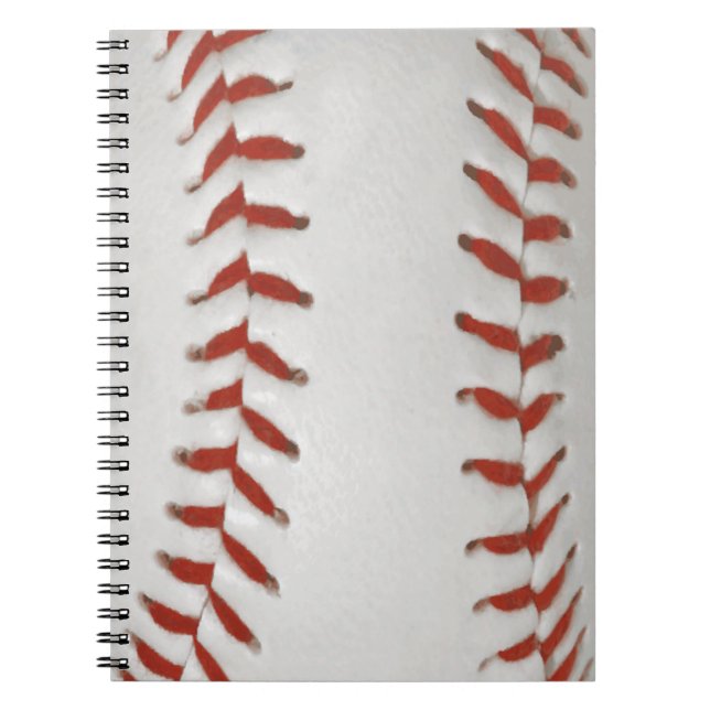 Baseball Softball Print Pattern Background Notebook (Front)