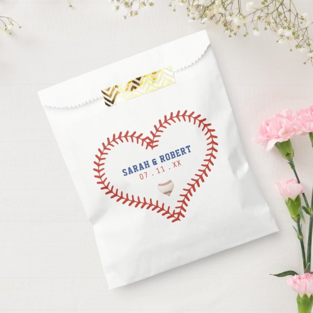 Baseball Softball Sport Heart Stitches Wedding Favour Bag (Sealed)