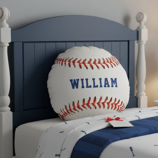 Baseball Softball Sport Name Round Cushion (Baseball Softball Sport Name Round Pillow
)