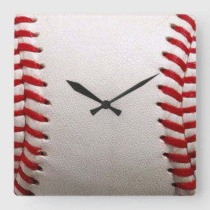 Baseball Softball Square Wall Clock
