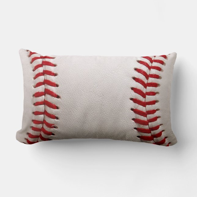 Baseball Softball Stitched Graphic - Sports Art Lumbar Cushion (Front)