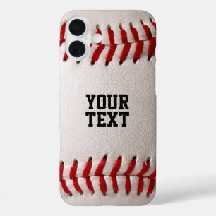 Baseball Softball Stitching Custom Text iPhone 16 Plus Case