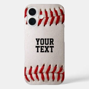 Baseball Softball Stitching Custom Text iPhone 16 Case