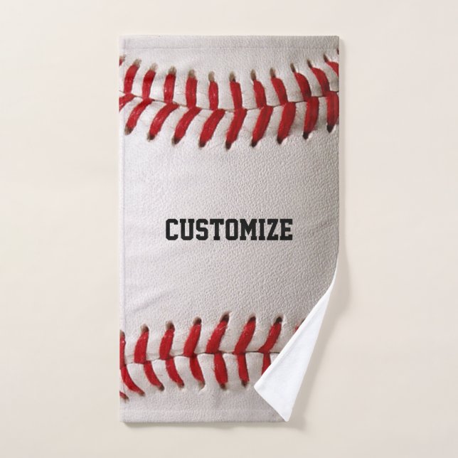 Baseball Softball Stitching Custom Text Hand Towel (Hand Towel)