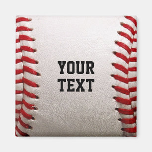 Baseball Softball Stitching Custom Text Magnet