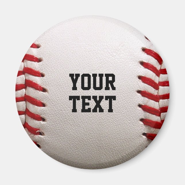 Baseball Softball Stitching Custom Text Magnet (Front)