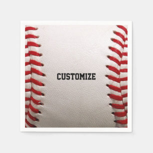 Baseball Softball Stitching Custom Text Napkin