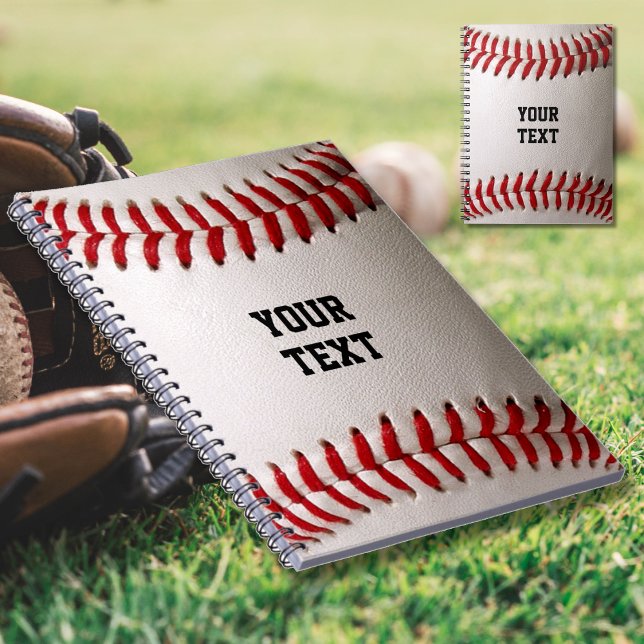 Baseball Softball Stitching Custom Text Notebook (Creator Uploaded)