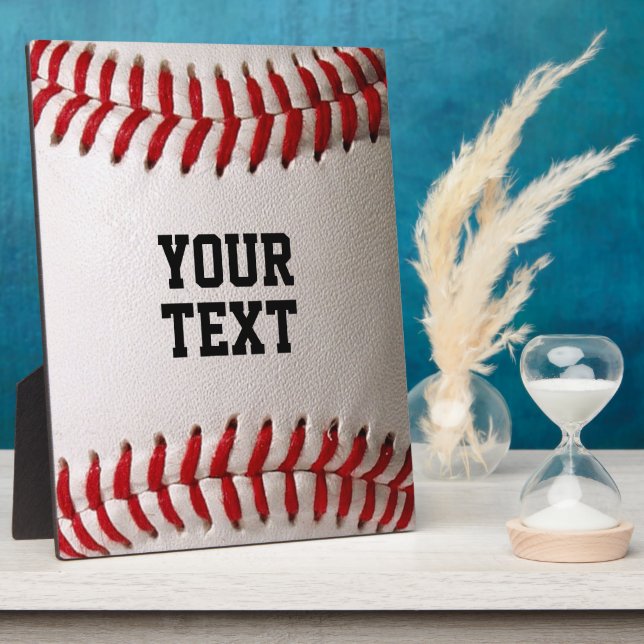 Baseball Softball Stitching Custom Text Plaque (Side)