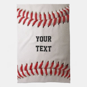 Baseball Softball Stitching Custom Text Tea Towel