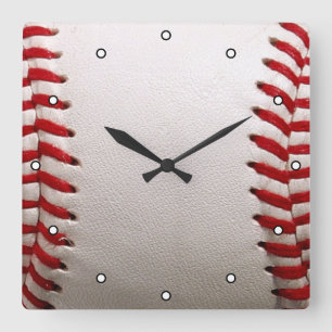 Baseball Softball with Dots Square Wall Clock