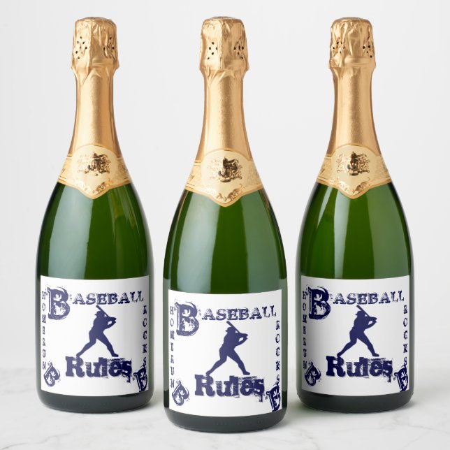 Baseball Sparkling Wine Label (Bottles)