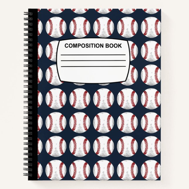 Baseball Spiral Composition Notebook (Front)