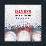 BASEBALL SPLATTER Bar Mitzvah Save the Date Magnet<br><div class="desc">Welcome! All my designs are ONE-OF-A-KIND original pieces of artwork designed by me! You can only find them here! Email requests to: Marlalove@hotmail.com</div>
