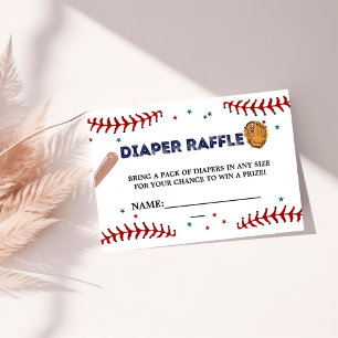 Baseball  sport baby Diaper Raffle Request Card