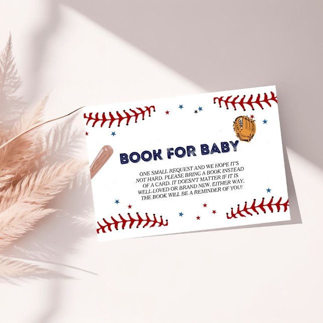 Baseball Sport Baby Shower Book Request  Enclosure Card (Creator Uploaded)
