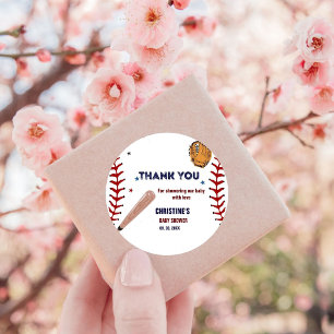 Baseball Sport  Baby shower party Classic  Classic Round Sticker