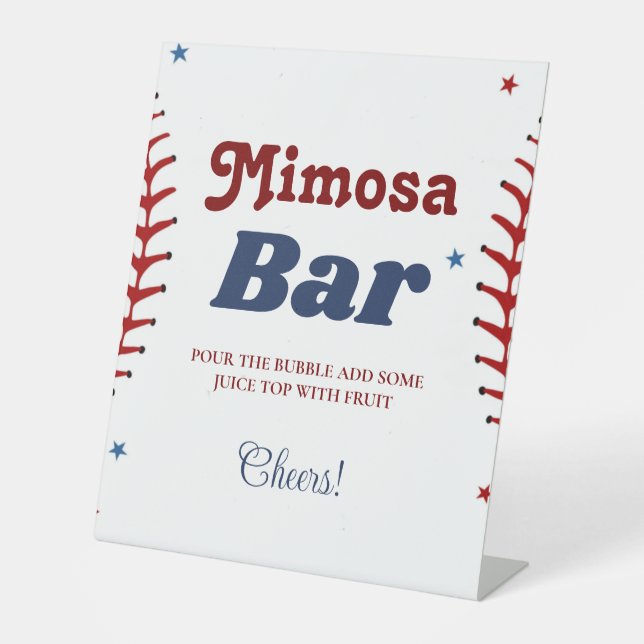 Baseball Sport Bachelorette Mimosa Bar  Sign (Front)