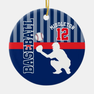 Baseball ⚾ Sport - Dark Blue - Catcher Ceramic Ornament