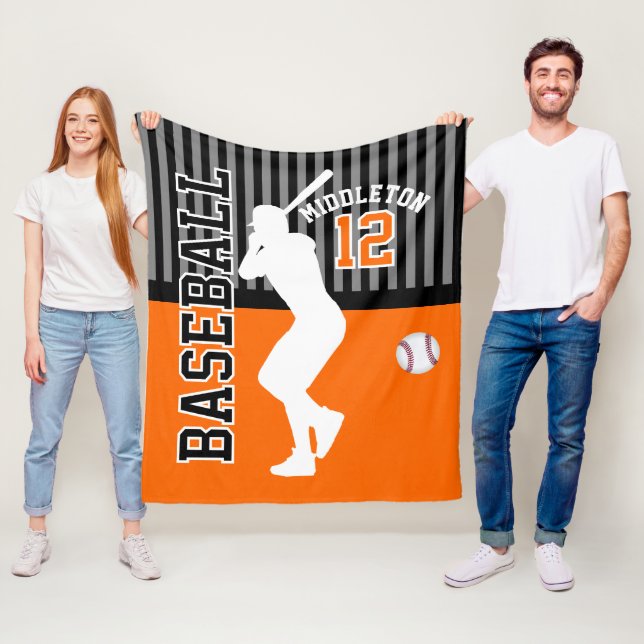 Baseball ⚾ Sport - Orange Fleece Blanket (In Situ)