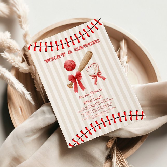 Baseball Sport Perfect Catch Wedding Invitation (Creator Uploaded)