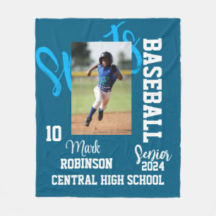 Baseball Sport Photo Fleece Blanket