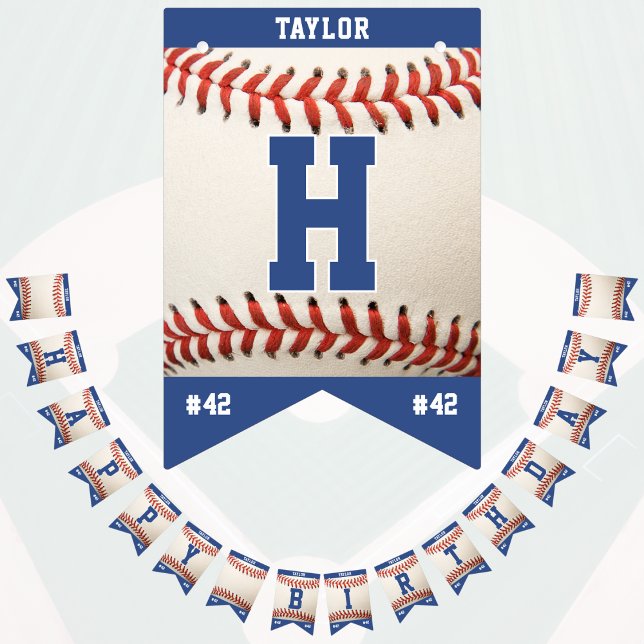 Baseball Sport Team Player Name Happy Birthday Bunting (Creator Uploaded)