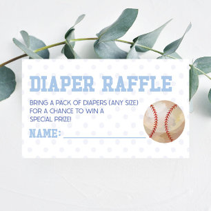 Baseball Sports Baby Shower Diaper Raffle Enclosure Card