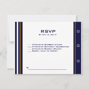 Baseball Sports Bar Mitzvah RSVP Custom Logo Card