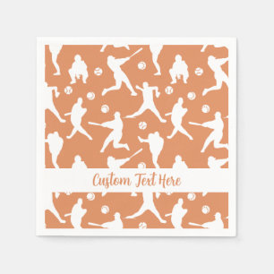 Baseball Sports Batter Pitcher Catcher Personalise Napkin