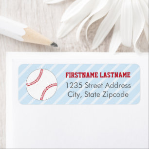 Baseball Sports Fan Blue and Red Return Address Return Address Label