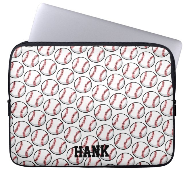 Baseball Sports Kids NAME Little League Team Tech Laptop Sleeve (Front)
