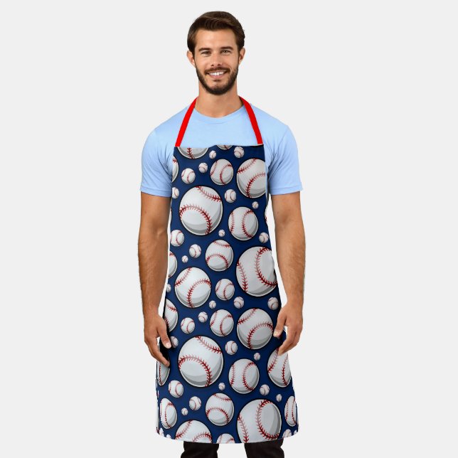 Baseball Sports Pattern Apron (Worn)