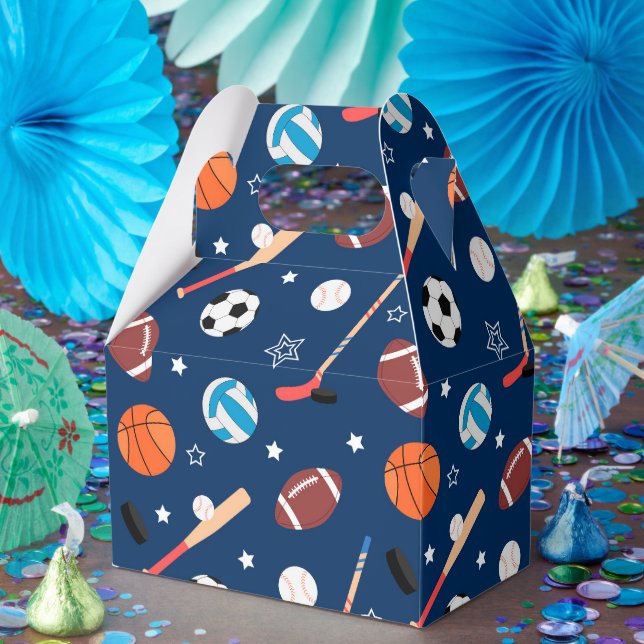 Baseball sports Pattern  Favour Box (Party)