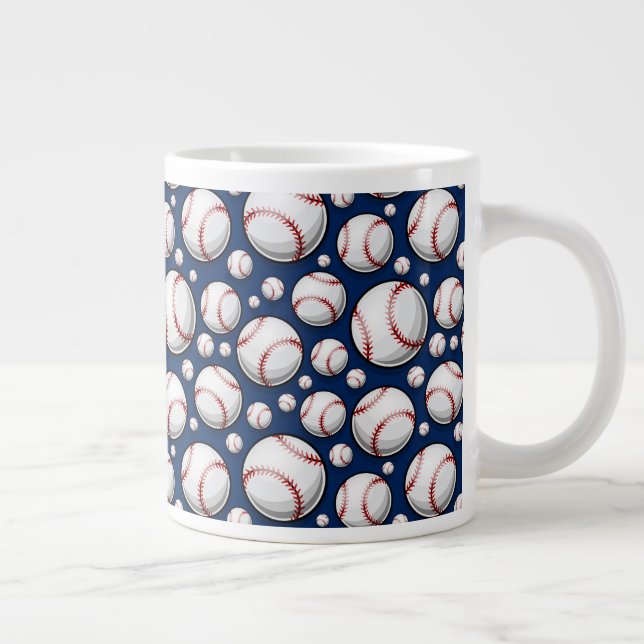 Baseball Sports Pattern Large Coffee Mug (Right)