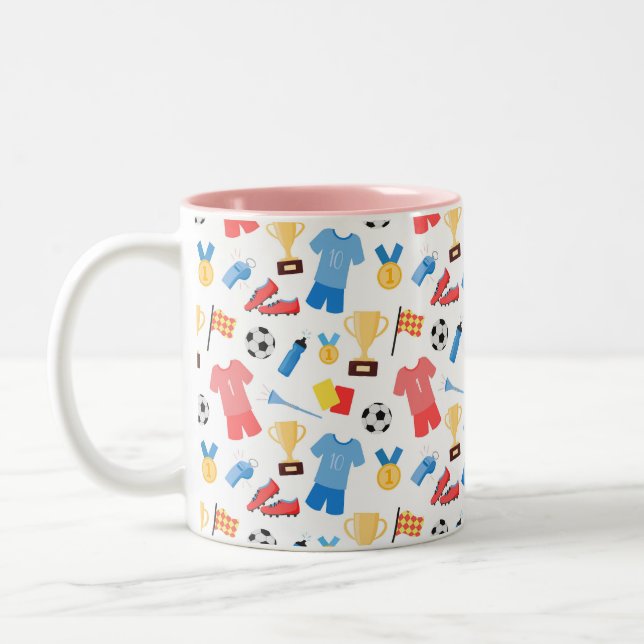 Baseball sports Pattern  Two-Tone Coffee Mug (Left)