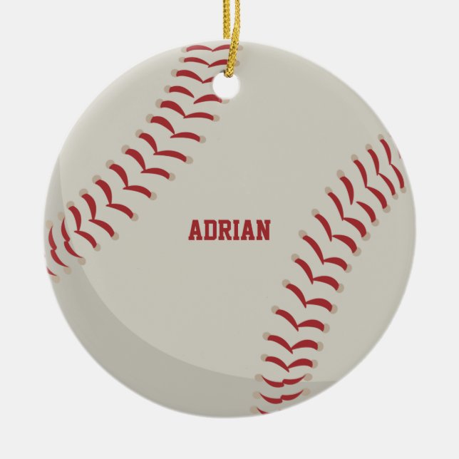 Baseball Sports Personalised Ceramic Ornament (Front)
